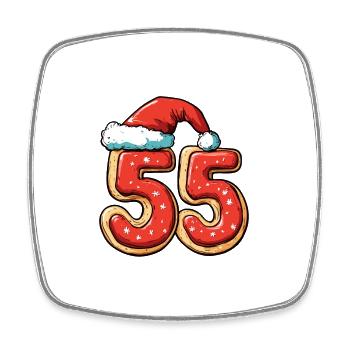 55 Number Christmas Cookie - Square fridge magnet - white - Front