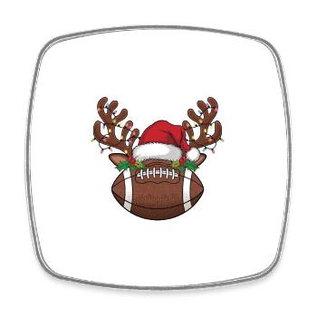 Reindeer Football Christmas Design - Square fridge magnet - white - Front
