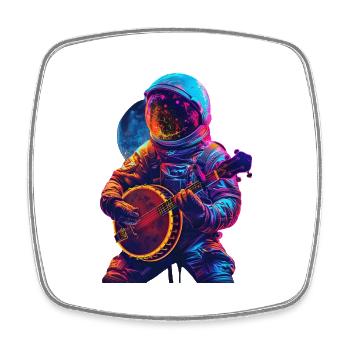 Astronaut Banjo - Viereckiger Kühlschrankmagnet - Weiß - Vorne