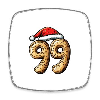 99 Number Christmas Cookie - Square fridge magnet - white - Front