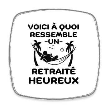 Voici à quoi ressemble un retraité heureux - Magnet carré - blanc - Devant