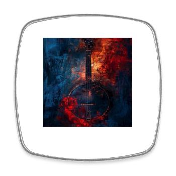 Banjo - Viereckiger Kühlschrankmagnet - Weiß - Vorne