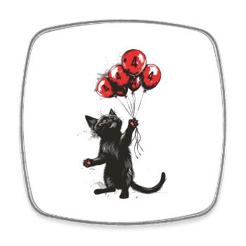 4 Jahre Geschenk 4. Geburtstag Katze - Viereckiger Kühlschrankmagnet - Weiß - Vorne
