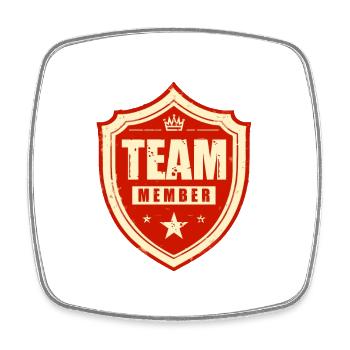 Équipier - Magnet carré - blanc - Devant
