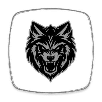 Tête de loup - Magnet carré - blanc - Devant