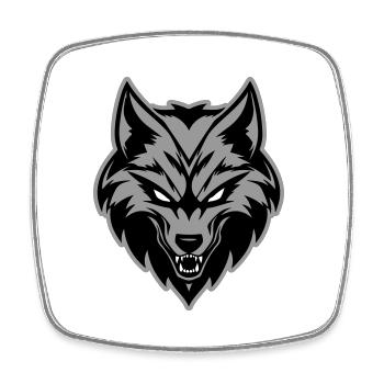 Icône Tête de Loup - Magnet carré - blanc - Devant