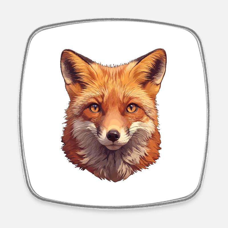 Renards Renard - Magnet carré - blanc
