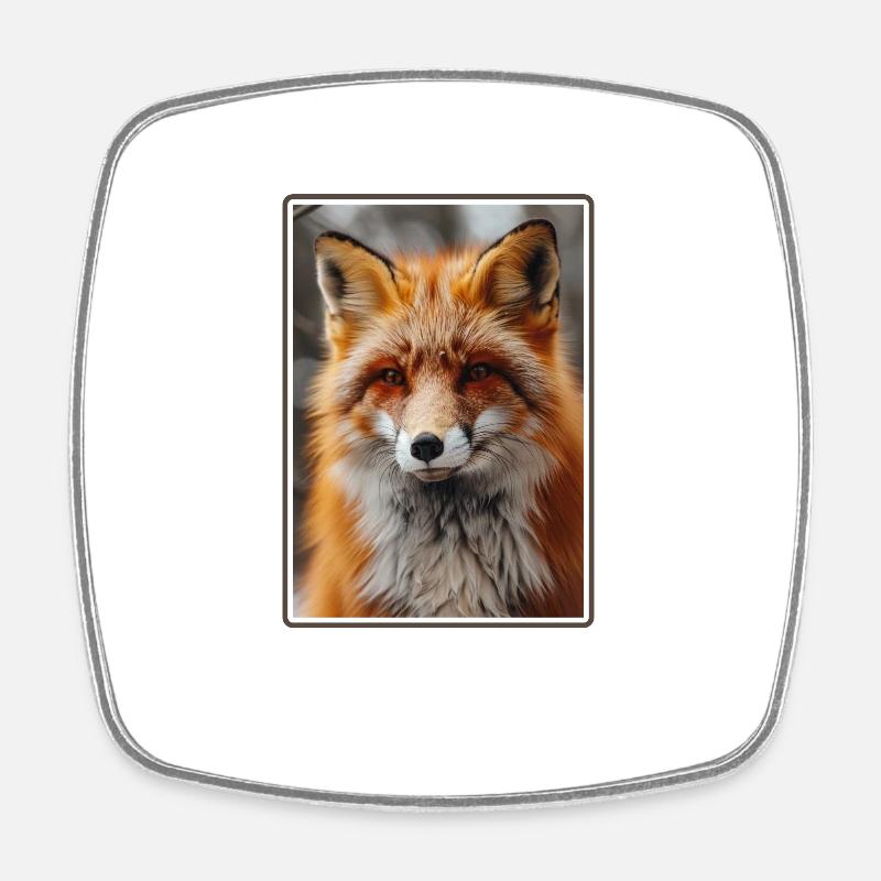 Foxes Fox - Square fridge magnet - white