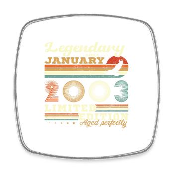 Janvier 2003 Retro Vintage Anniversaire Cadeau - Magnet carré - blanc - Devant