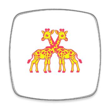 Giraffe Giraffen Zoo Zootiere Kinder Kind Safari - Viereckiger Kühlschrankmagnet - Weiß - Vorne