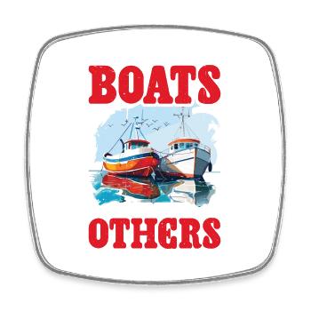 Boats Well With Others - Viereckiger Kühlschrankmagnet - Weiß - Vorne