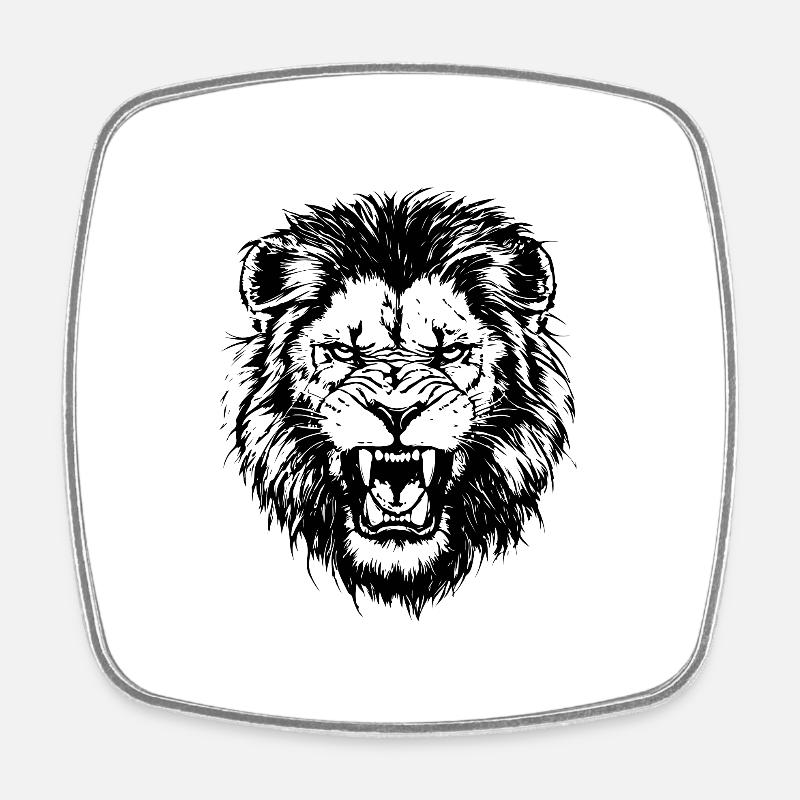 Löwe Design - Magnet carré - blanc