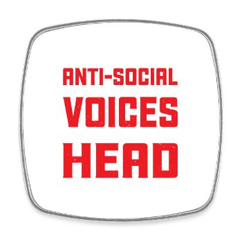 I Socialize With The Voices In My Head 2 - Viereckiger Kühlschrankmagnet - Weiß - Vorne
