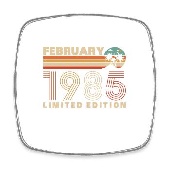 Février 1985 Vintage Anniversaire 1985 Cadeau - Magnet carré - blanc - Devant