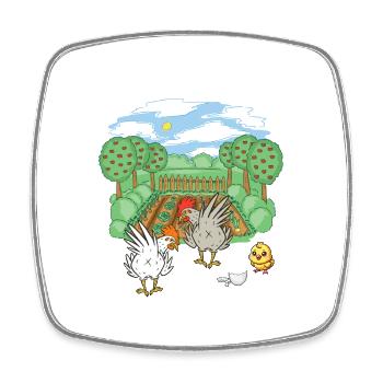 Garten Hobbygärtner Hühner Huhn Küken Eier - Viereckiger Kühlschrankmagnet - Weiß - Vorne