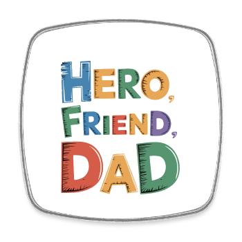 MEIN HELD MEIN FREUND MEIN VATER - Viereckiger Kühlschrankmagnet - Weiß - Vorne