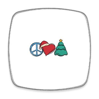 Christmas Weihnachten Xmas Peace Herz - Viereckiger Kühlschrankmagnet - Weiß - Vorne