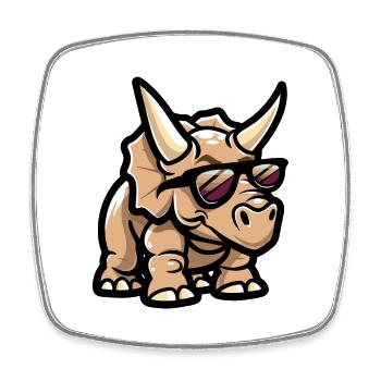 Dinosaurier triceratops Comic Cool - Viereckiger Kühlschrankmagnet - Weiß - Vorne