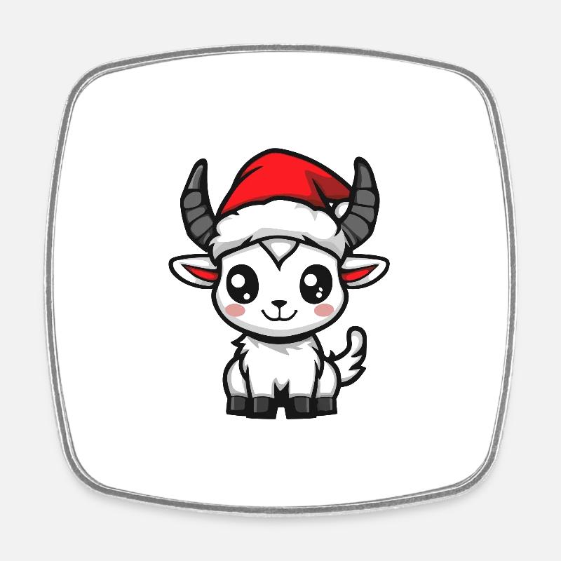 Mountain Goat Christmas - Square fridge magnet - white