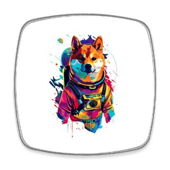 Shiba Inu - Viereckiger Kühlschrankmagnet - Weiß - Vorne