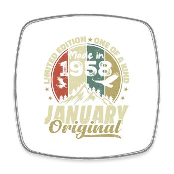 Geburtstag Januar 1958 - Original Januar 1958 - Viereckiger Kühlschrankmagnet - Weiß - Vorne