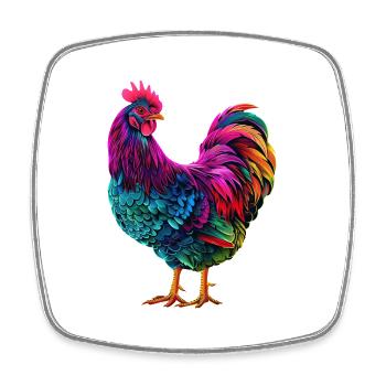 Huhn - Viereckiger Kühlschrankmagnet - Weiß - Vorne