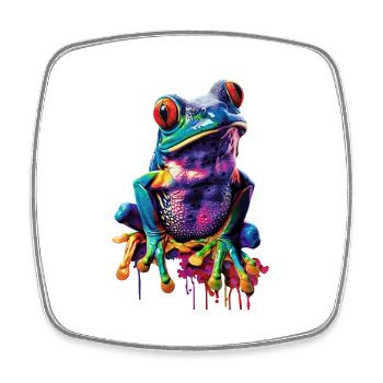 Frosch - Viereckiger Kühlschrankmagnet - Weiß - Vorne
