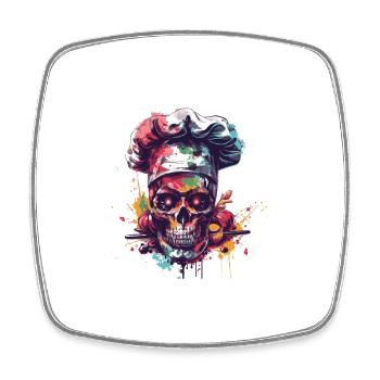 Chef Skull - Square fridge magnet - white - Front