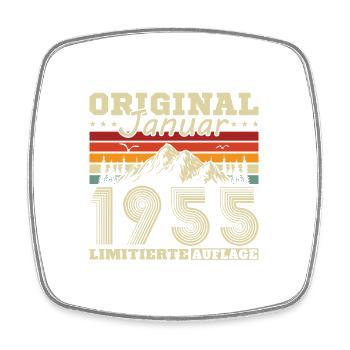 70 years Born in January 1955 Mrs. Man - Square fridge magnet - white - Front