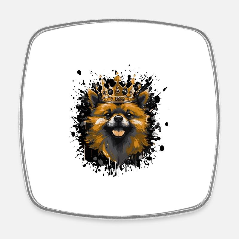 Chien de Poméranie - Magnet carré - blanc