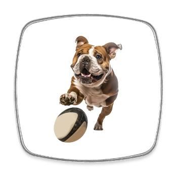 Bulldogge - Viereckiger Kühlschrankmagnet - Weiß - Vorne