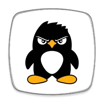 Pingouin a l’air sérieux mal dangereux look cool - Magnet carré - blanc - Devant