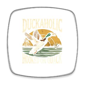 Duckaholic Hooked On Quack - Viereckiger Kühlschrankmagnet - Weiß - Vorne
