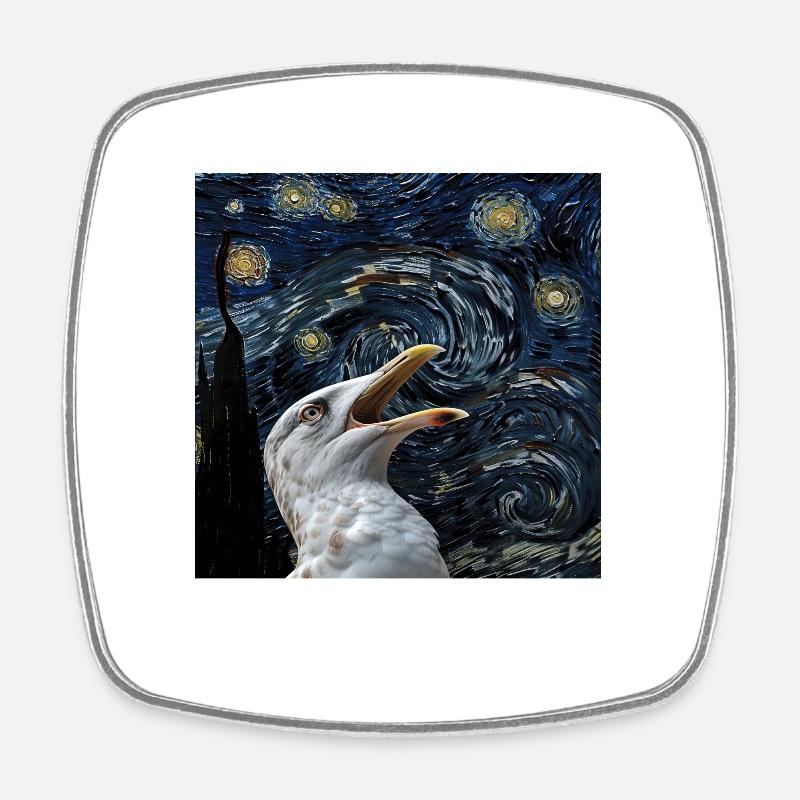 Möwe - Viereckiger Kühlschrankmagnet - Weiß