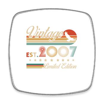 Vintage 2007 18th Anniversary Gift - Square fridge magnet - white - Front