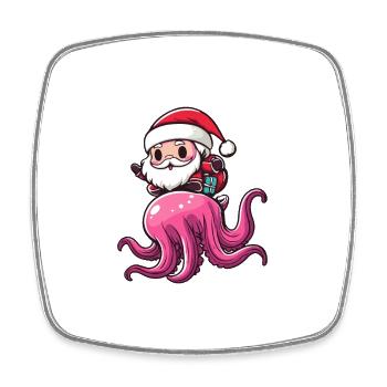 Méduse Père Noël dessin animé - Magnet carré - blanc - Devant