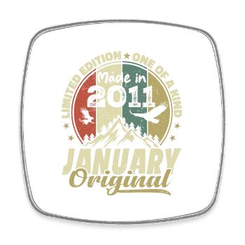 Anniversaire Janvier 2011 - Original Janvier 2011 - Magnet carré - blanc - Devant