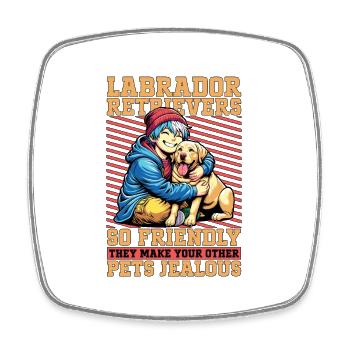 Labrador Retriever So Friendly They Animal Lover - Viereckiger Kühlschrankmagnet - Weiß - Vorne