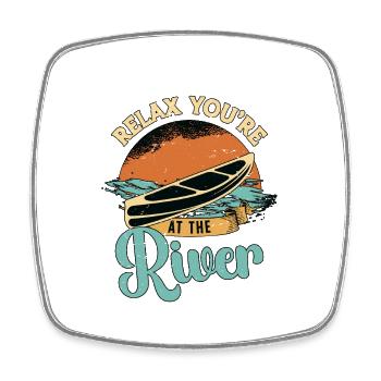 Canoë Se détendre Vous êtes à la rivière Aime pagayer - Magnet carré - blanc - Devant
