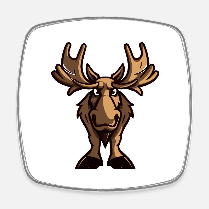 Moose Comic - Square fridge magnet - white
