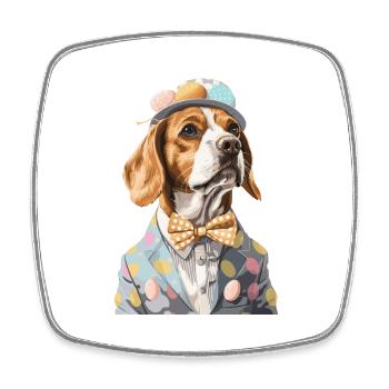 Beagle - Viereckiger Kühlschrankmagnet - Weiß - Vorne