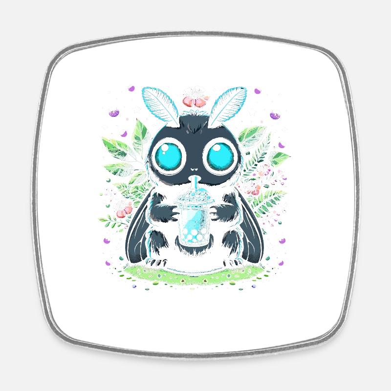 Mothman Bubble Tea - Square fridge magnet - white