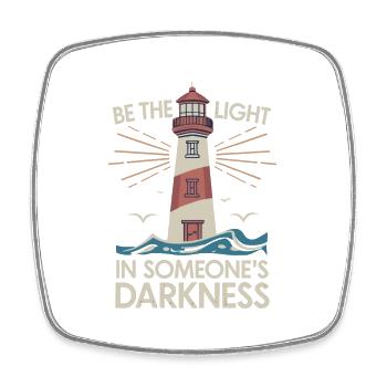 Lighthouse Motivational Saying - Positive Thinking - Square fridge magnet - white - Front