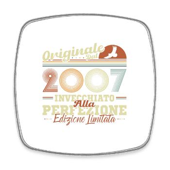 Original 2007 Retro Geburtstagsgeschenk - Viereckiger Kühlschrankmagnet - Weiß - Vorne