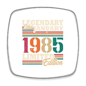 Vintage 1985 Janvier Cadeau Anniversaire Rétro - Magnet carré - blanc - Devant