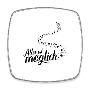 Alles ist möglich für einen Optimisten - Viereckiger Kühlschrankmagnet - Weiß - Vorne