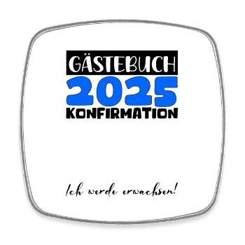 Confirmation 2025 Guest Book Decoration Girls Boys - Square fridge magnet - white - Front