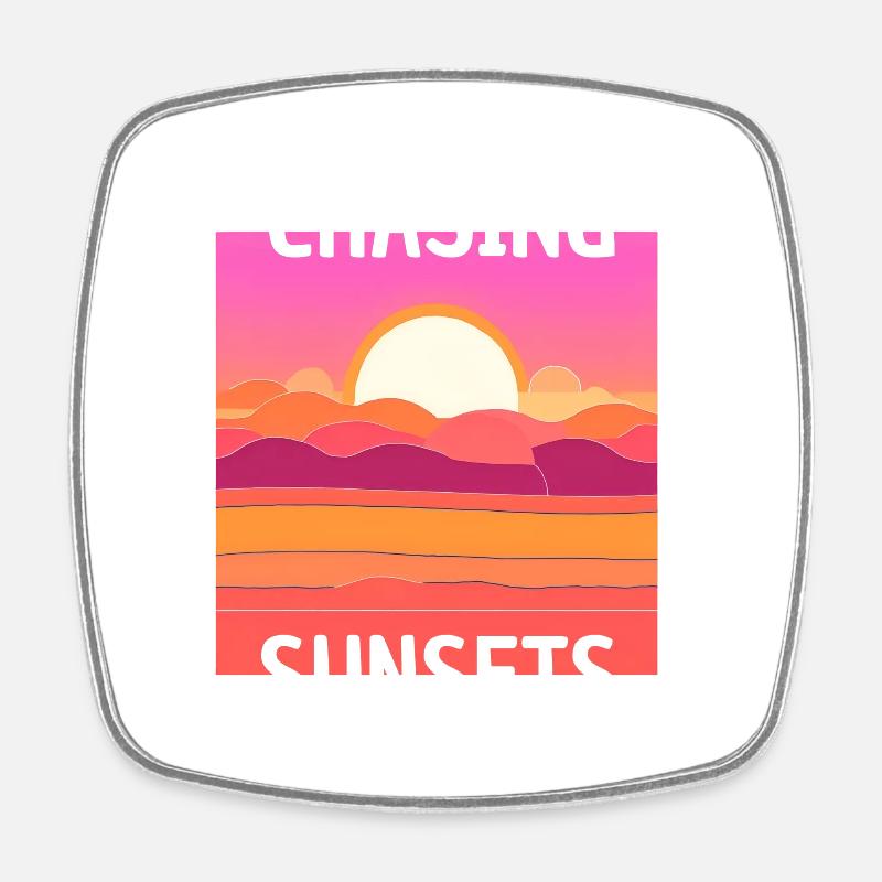SUNSET DESIGN - Square fridge magnet - white