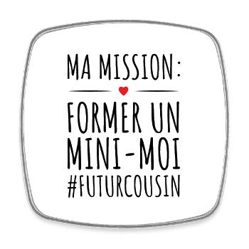 cadeau annonce grossesse futur grand cousin - Magnet carré - blanc - Devant