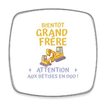 cadeau annonce grossesse bientot grand frère - Magnet carré - blanc - Devant